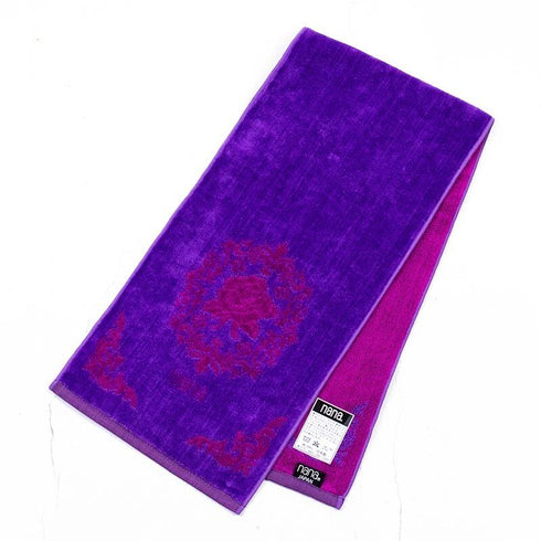 タオル 横浜ナナ NANA フェイスタオル ハーフ ローズ3柄 パープル濃パープル nn-fth12-P