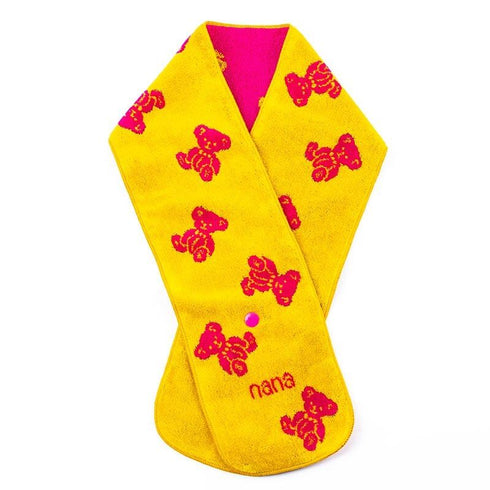 マフラー 横浜ナナ 湘南ナナ NANA ボタン付きナロータオルマフラー ナナベア柄 イエローアカ nn-tmf9-H