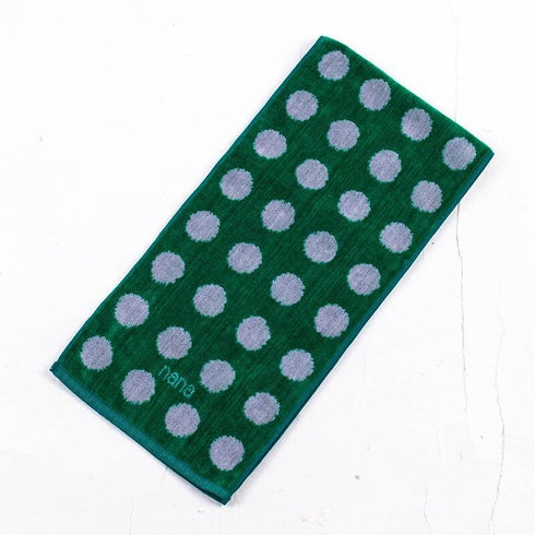 タオル 横浜ナナ 湘南ナナ NANA フェイスタオル ハーフ 水玉柄 グリーンシロ nn-fth33-M