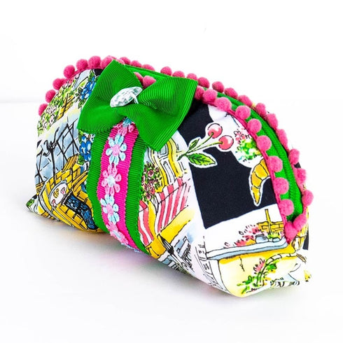 ポーチ TUNIC タフタインクジェットプリント ガーデンパーティーのポーチ クロ 17436-A