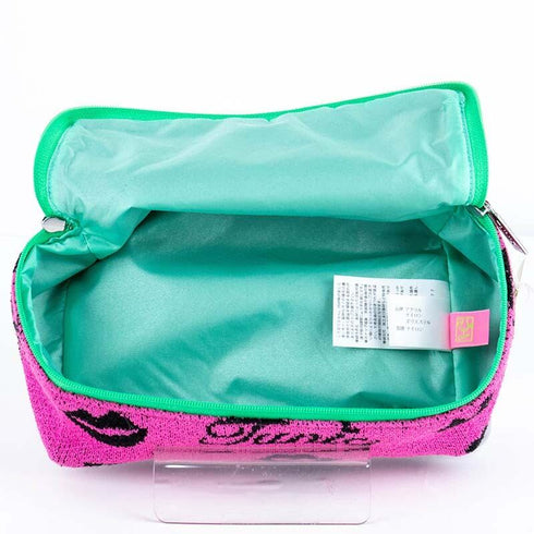 ポーチ TUNIC ニットジャガード ルナルージュのリボンバニティ ピンク 18738-A