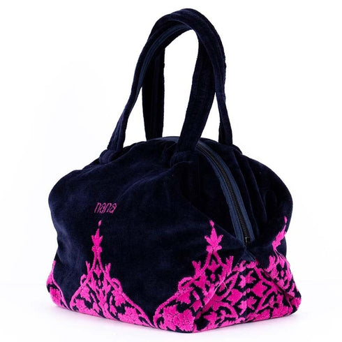 バッグ 横浜ナナ NANA ボストンバッグ中 インディア柄 クロピンク nn-btm50-F