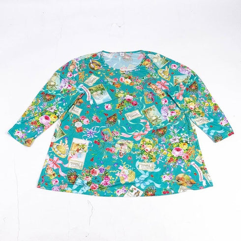 パジャマ TUNIC ビスコラピア・オールハピネス 長袖パジャマ グリーン フリーサイズ 12779-B