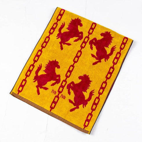 タオル 横浜ナナ 湘南ナナ NANA フェイスタオル ホース柄 イエローアカ nn-ft25-I