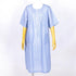 【セール】ワンピース TUNIC ワンピースコレクション ミラクルウェーブ ストライプ 6分袖半開ワンピース フリーサイズ  ブルー SSS-56751-A