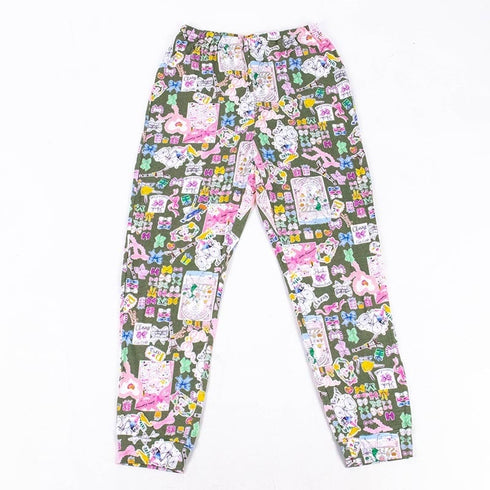 パジャマ TUNIC 60接結・リボンキャラ 長袖半開トレーナーパジャマ フリーサイズ グリーン 26382-C