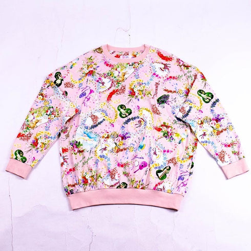 【セール】トレーナー TUNIC 40接結・メロディフラワー ピンク フリーサイズ トレーナー AWS-6334-A ¥15,400→¥10,780