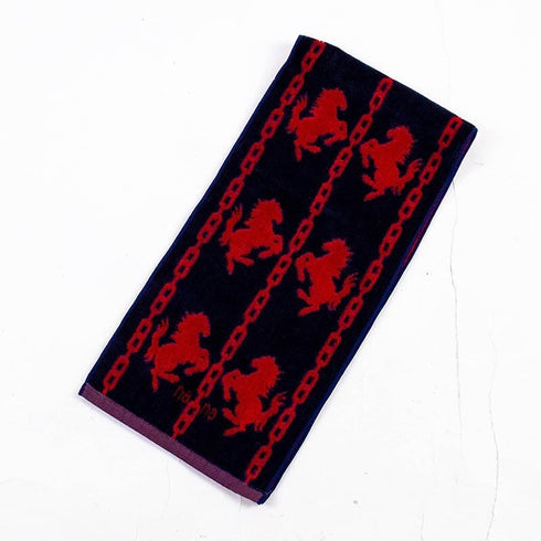 タオル 横浜ナナ 湘南ナナ NANA フェイスタオル ハーフ ホース柄 紺アカ nn-fth32-P