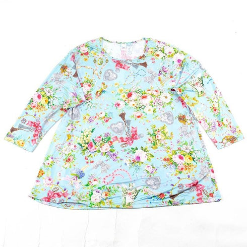 パジャマ TUNIC ビスコラピア・リリーフェアリー 長袖パジャマ ブルー 12784-C