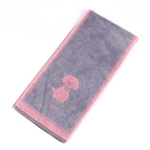 タオル 横浜ナナ NANA フェイスタオル ハーフ プードル グレーピンク nn-fth4-C