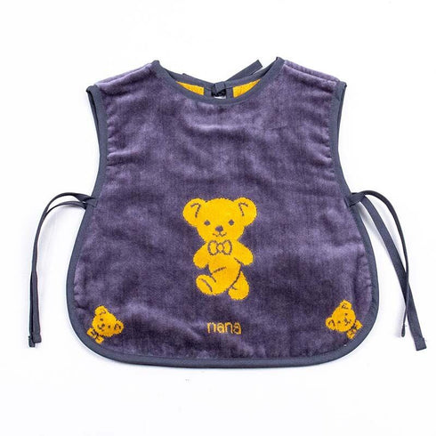 子供エプロン 横浜ナナ NANA 子供前掛け ベア グレーイエロー nn-kep1-F