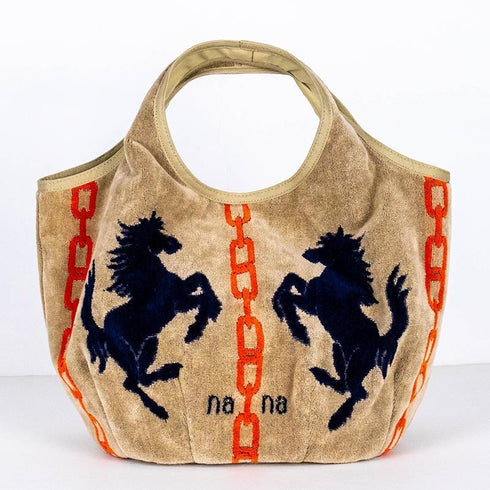 バッグ 横浜ナナ 湘南ナナ NANA Kバッグ ホース ベージュクロオレンジ nn-k62