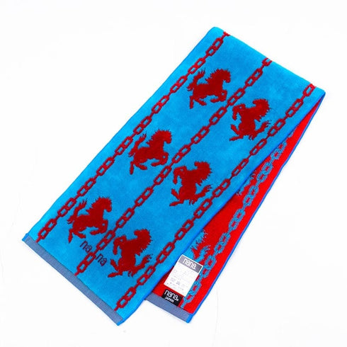 タオル 横浜ナナ 湘南ナナ NANA フェイスタオル ハーフ ホース柄 ブルーアカ nn-fth32-L