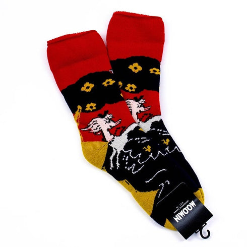 ソックス MOOMIN モコモコソックス ミィ―とムーンフィッシュ レッド サイズM 36-38 (22.5ー25cm)MM033M-RD