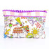 ポーチ TUNIC タフタプリント スマイルプレゼントのヒールポーチ 白/ピンク 17336-A