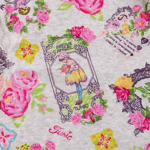 ワンピース TUNIC ミニ裏毛・カードレディ トレーナーワンピース フリーサイズ ベージュ杢 43926-A