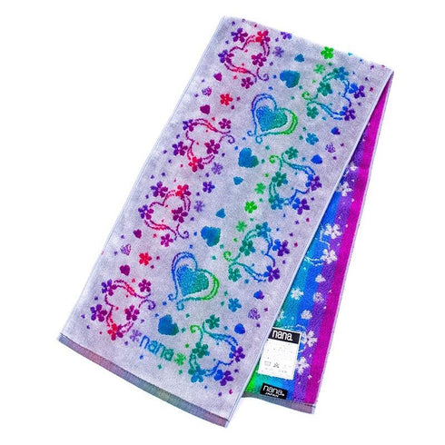 タオル 横浜ナナ 湘南ナナ NANA フェイスタオル ハーフ ハートフラワー グレー多色 nn-fth18-H