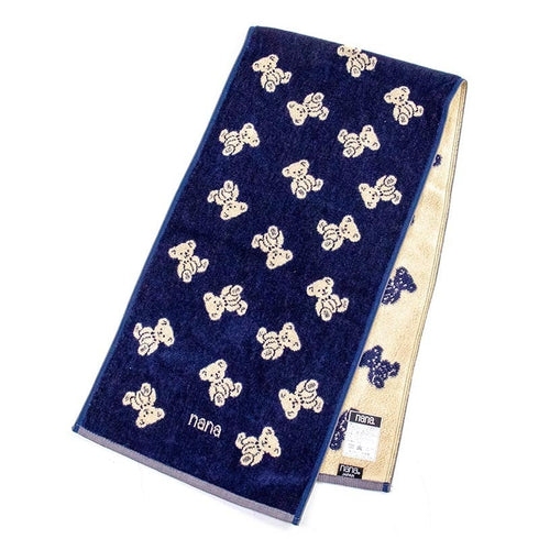 タオル 横浜ナナ 湘南ナナ NANA スポーツタオル ナナベア柄 紺ベージュ nn-spt205
