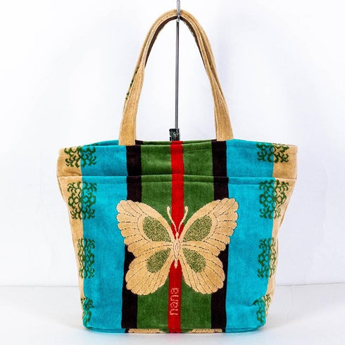 バッグ 横浜ナナ 湘南ナナ NANA トートポケットバッグ B蝶柄 ベージュ nn-ttp1-A