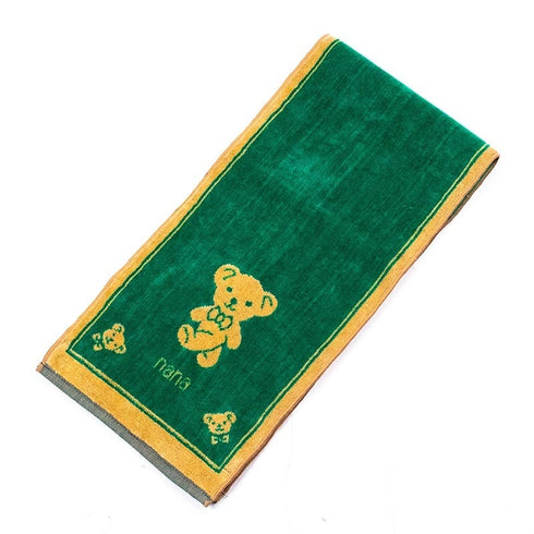 タオル 横浜ナナ 湘南ナナ NANA フェイスタオル ハーフ ベア柄 グリーンベージュ nn-fth2-J