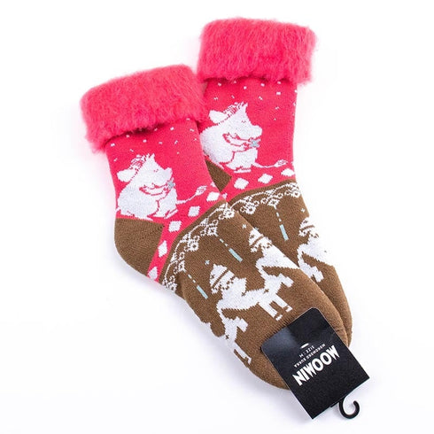 ソックス MOOMIN モコモコソックス ムーミン&フローレン ハラタ/ハグ ピーチ  サイズM 36-38 (22.5ー25cm)MM041MPE