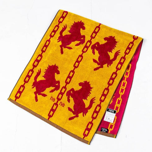 タオル 横浜ナナ 湘南ナナ NANA フェイスタオル ホース柄 イエローアカ nn-ft25-I