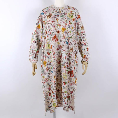 【送料無料】ワンピース TUNIC パイル裏起毛・ムーランCOCO スリットワンピース フリーサイズ ベージュ杢 43479-B