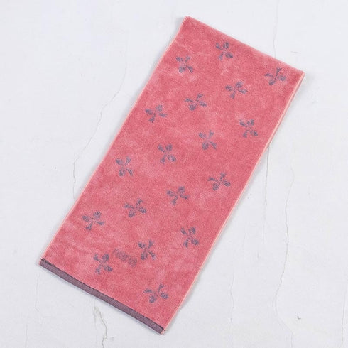 タオル 横浜ナナ 湘南ナナ NANA フェイスタオル ハーフ リボン柄 ピンクグレー nn-fth37-E