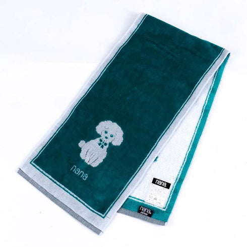 タオル 横浜ナ 湘南ナナ NANA フェイスタオル ハーフ プードル グリーンシロ nn-fth69