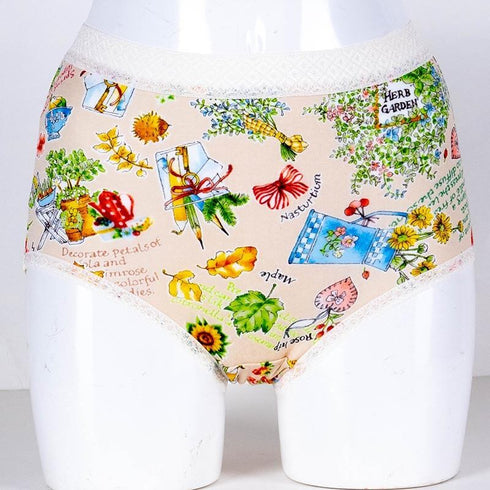 ショーツ TUNIC 80接結・ハーブガーデン のびふわパンツ ベージュ サイズM 1450M-A