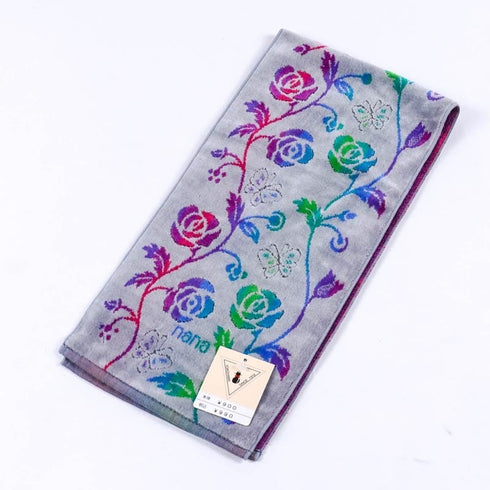 タオル 横浜ナナ 湘南ナナ NANA フェイスタオル ハーフ ローズパピヨン グレー多色 nn-fth9-A