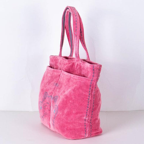 バッグ 横浜ナナ 湘南ナナ  NANA トートポケットバッグ バンザイネコ柄 ピンクグレーライン nn-ttp9-A