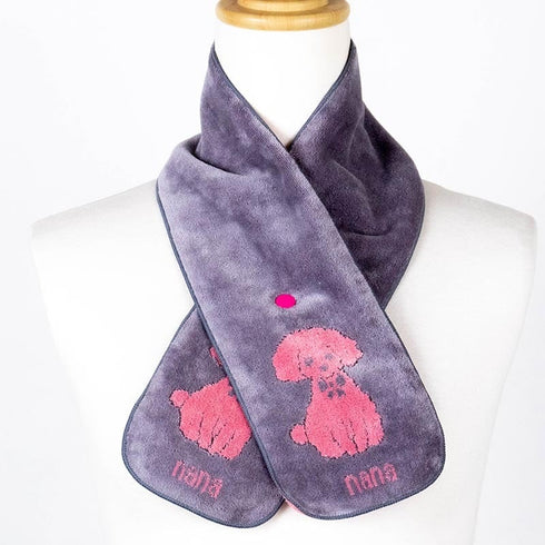 マフラー 横浜ナナ 湘南ナナ NANA ボタン付きナロータオルマフラー プードル グレーピンク nn-tmf2-D