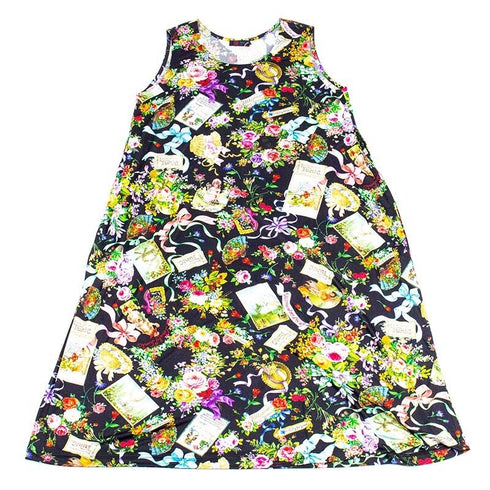 ノースリーブ TUNIC ビスコラピア・オールハピネス ノースリーブネグリジェ クロ 13416-D