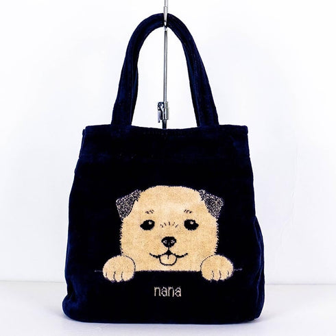 バッグ 横浜ナナ NANA タウンバッグ 柴犬 紺ベージュ nn-twn11A