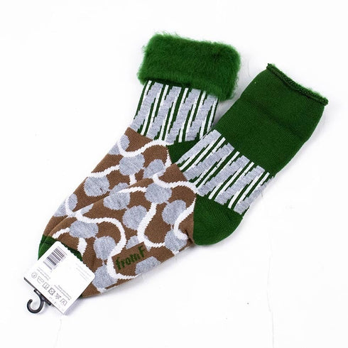 ソックス fromF モコモコソックス コーヒー グリーン サイズM 36-38 (22.5ー25cm)TV086MGN