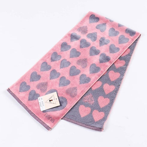 タオル 横浜ナナ NANA フェイスタオル ハーフ ハートの集い ピンクグレー nn-fth19-B