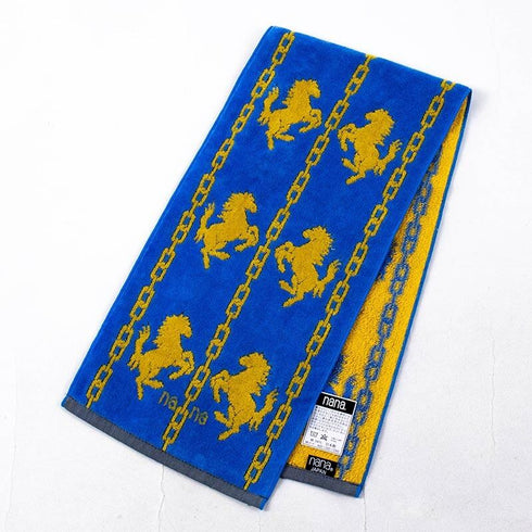 タオル 横浜ナナ NANA フェイスタオル ハーフ ホース ブルーイエロー nn-fth32-A