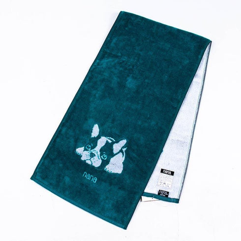 タオル 横浜ナナ 湘南ナナ NANA スポーツタオル フレンチブルドッグ グリーンシロ nn-spt203