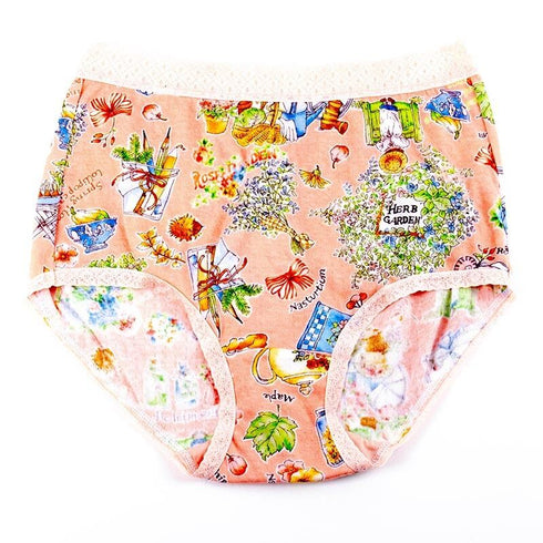 ショーツ TUNIC 80接結・ハーブガーデン のびふわパンツ オレンジ サイズM 1450M-B