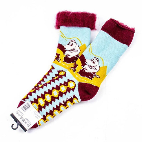 ソックス MOOMIN モコモコソックス ムーミンとスナフキン アクア サイズL 40-42 (26ー28.5cm)MO040LAQ
