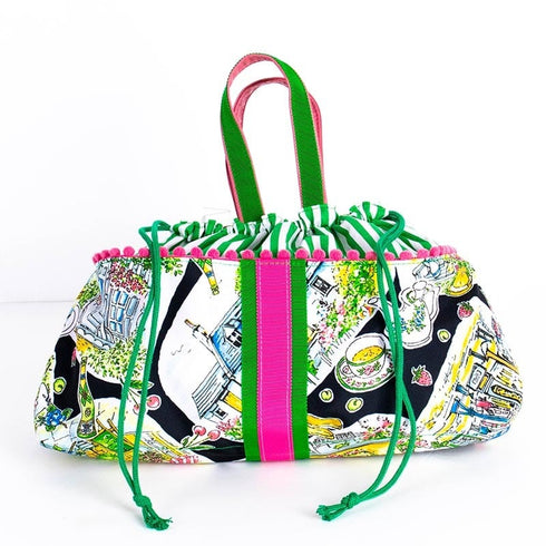 バッグ TUNIC タフタインクジェットプリント ガーデンパーティーのバッグinBag クロ 17435-A