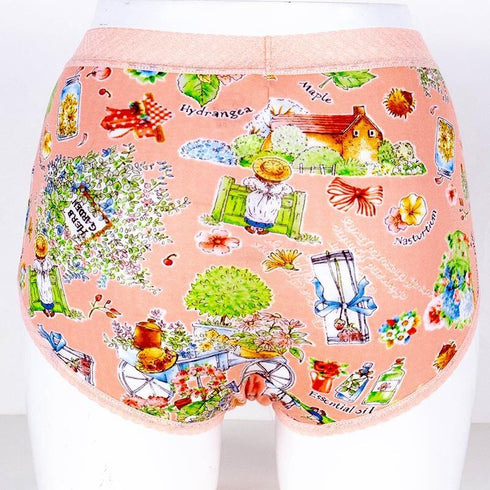 ショーツ TUNIC 80接結・ハーブガーデン のびふわパンツ オレンジ サイズM 1450M-B