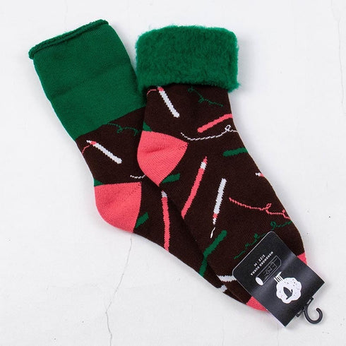 ソックス fromF モコモコソックス ペン ブラウン サイズM 36-38 (22.5ー25cm)TV079MBR