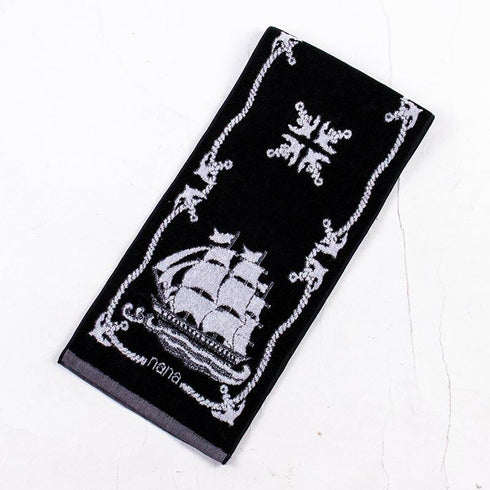 タオル 横浜ナナ 湘南ナナ NANA フェイスタオル ハーフ バイキング柄 クロシロ nn-fth29-L