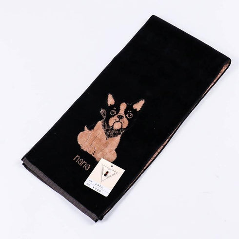 タオル 横浜ナナ NANA フェイスタオル ハーフ フレンチブルドッグ クロベージュ