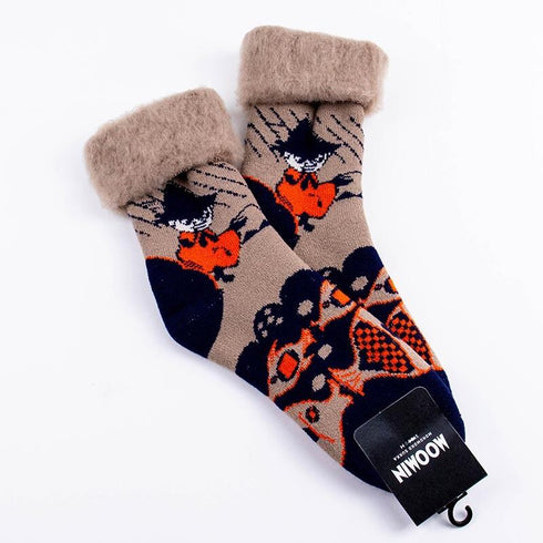 ソックス MOOMIN モコモコソックス スナフキン カラストス/釣り ウォームグレー サイズM 36-38 (22.5ー25cm)MM045MWGY