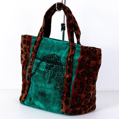 バッグ 横浜ナナ 湘南ナナ NANA トートバッグ小 ジャガー柄 グリーン nn-tts5C