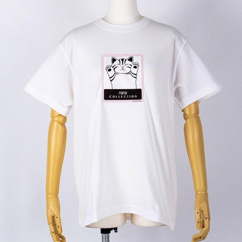 シャツ 横浜ナナ 湘南 NANA Tシャツ バンザイネコ柄 サイズL シロ nn-t4-A