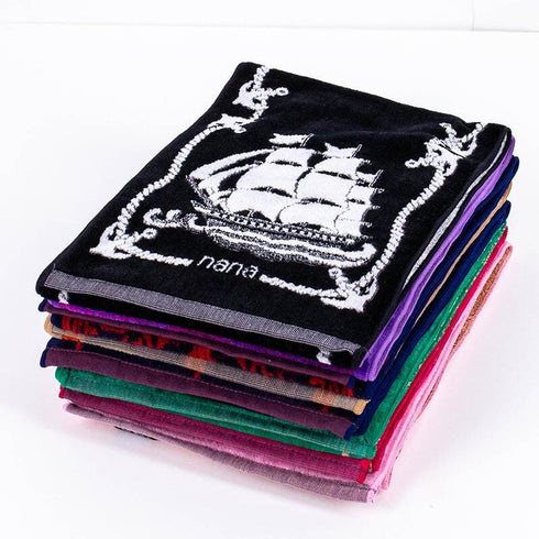 タオル 横浜ナナ 湘南ナナ NANA フェイスタオル ハーフ ブーケ柄 ピンクベージュ nn-fth31-K